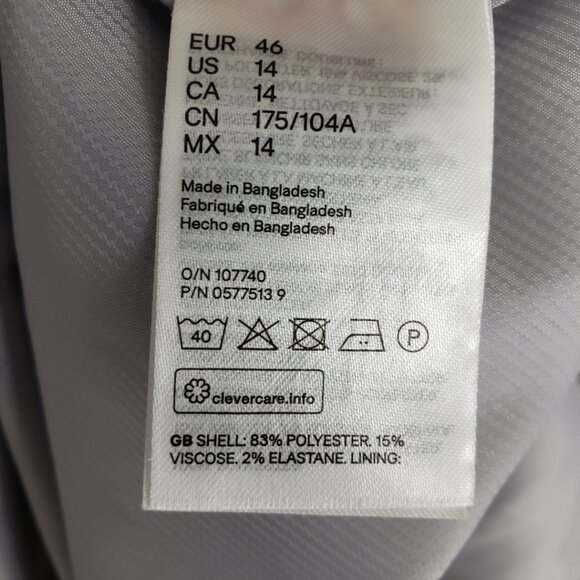 3/$25 H&M Glen Plaid Fit & Flare Dress 14 Short Sleeves Career Work Gray - Picture 11 of 11